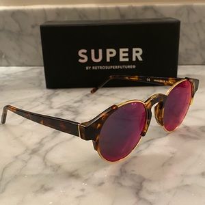 SUPER Sunglasses - Tortoiseshell w/ Mirror Lenses